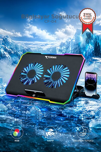Torima Laptop Soğutucu Ayarlanabilir Rgb Dizüstü Bilgisayar Soğutma Fanı CF04...
