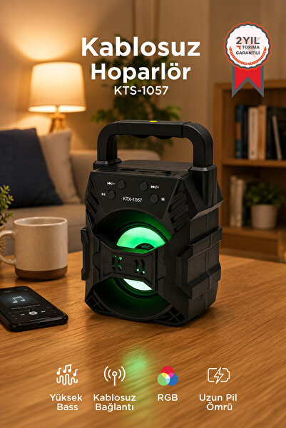 Torima Bluetooth Hoparlör Rgb Işıklı Hafıza Kartı USB ve FM Radyo Destekli Se...