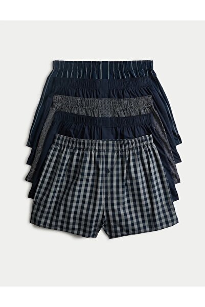 Marks & Spencer 5 Pack Pure Cotton Assorted Woven Boxers