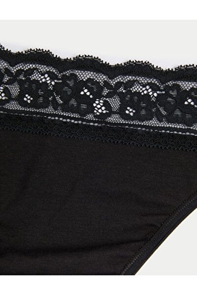 Marks & Spencer 5pk Cotton LycraÂ® High Leg & Lace Knickers