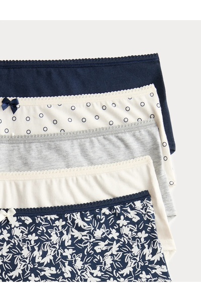 Marks & Spencer 5pk Cotton Lycraâ„¢ Printed Low Rise Shorts