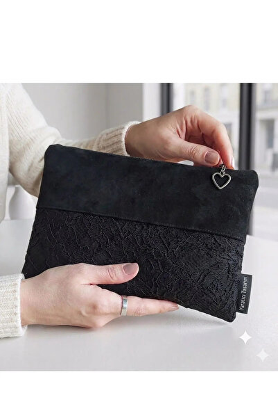 Ju Yaratıcı Tasarım Kadın Portföy & Clutch Çanta Siyah