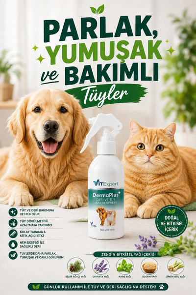 Vitexpert DermaPlus Kedi Köpek Kıtık Açıcı Kolay Tarama Tüy Dökülmesi Önleyic...