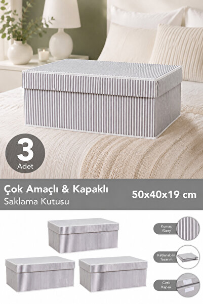 Meleni Home 3 komada višenamenske kutije za skladištenje, organizator sa pokl...