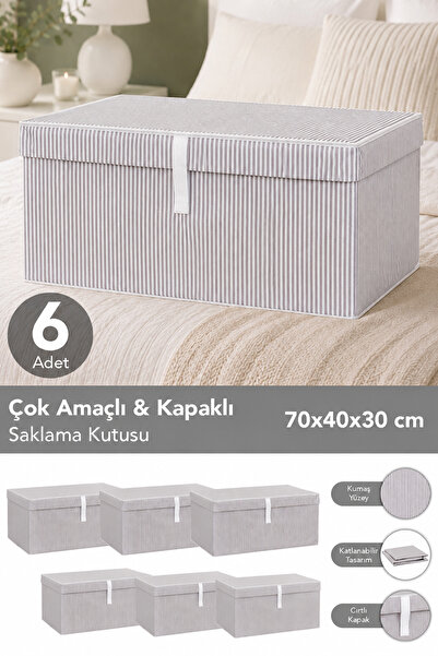 Meleni Home 6 τεμάχια Κουτί αποθήκευσης πολλαπλών χρήσεων με καπάκι Organizer...
