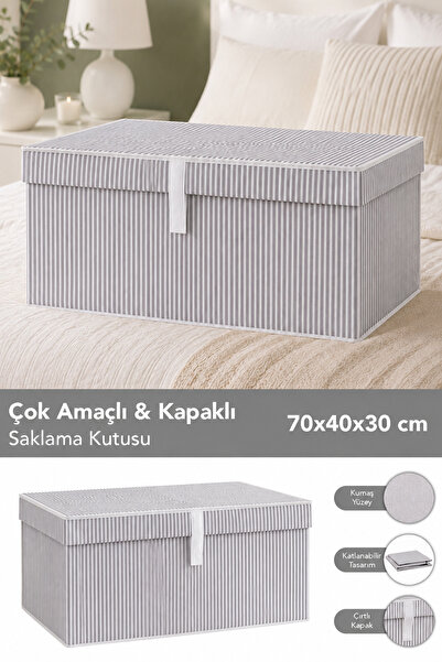 Meleni Home Kapaklı Çok Amaçlı Hurç Saklama Kutusu Organizer Mega Plus 70 X 4...