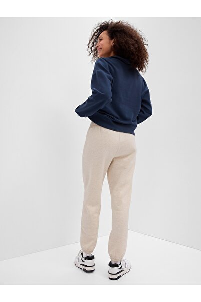 GAP Pantaloni de trening DAMĂ L Mărime REG, culoare OATMEAL HEATHER, 100% BUMBAC