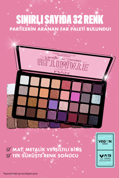 NYX Professional Makeup Birthday Koleksiyonu Ultimate Party On Sunset 32'li Göz Far Paleti