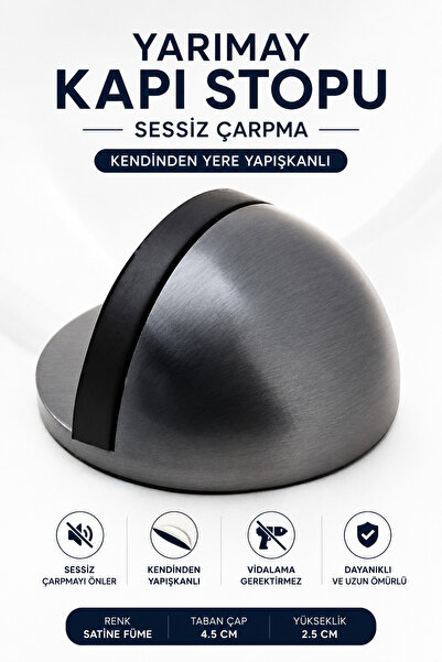 Half Adhesive Door Handle Stopper Bumper Metal Door Stop Stopper Holder Holder Satin Smoked