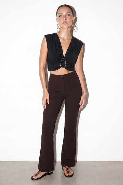 Drop by TrendyolMilla Smeđe lycra pantalone TDRSS26PL00007