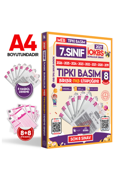 Karakutu Yayınları 2027 7.Sınıf İOKBS-BURSLULUK Çıkmış Soru Tıpkı Basım 8li D...