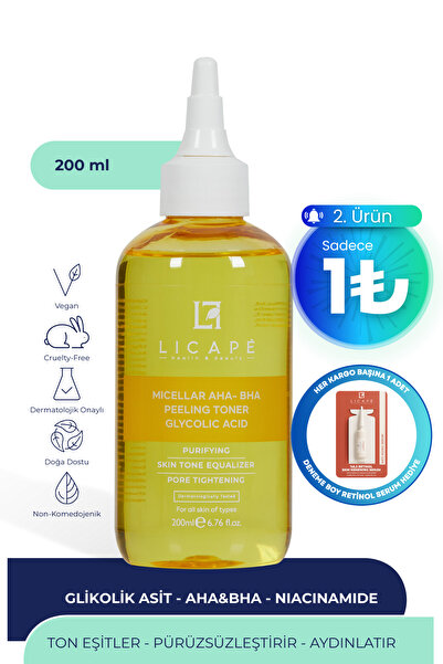 Licape Micellar Glikolik Asitli Aha-Bha Peeling Tonik 200ml