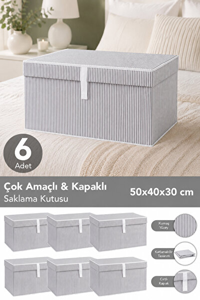 Meleni Home Set de 6 cutii de depozitare multifuncționale cu capac, organizat...
