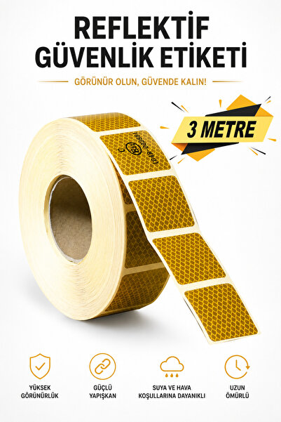 Badem10 Tüvtürk Onaylı Reflektörlü Araç Oto Tır Reflektif Fosforlu Şerit Bant...
