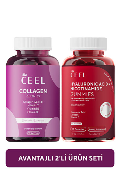 VitaCeel 2'li Kollajen ve Cilt Gummy Çiğnenebilir Vitamin