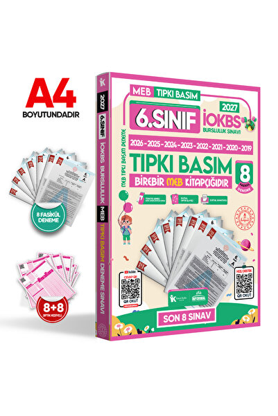 Karakutu Yayınları 2027 6.Sınıf İOKBS-BURSLULUK Çıkmış Soru Tıpkı Basım 8li D...