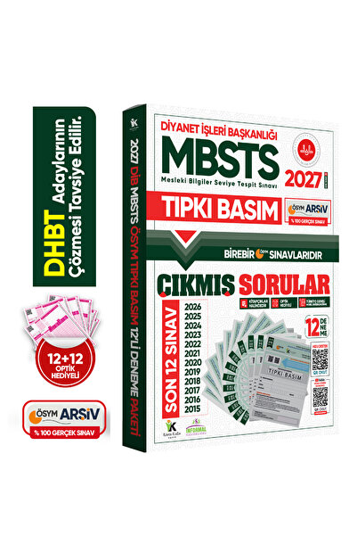 İnformal Yayınları 2027 DİB-MBSTS ÖSYM Çıkmış Soru Tıpkı Basım 12li Kitapçık ...