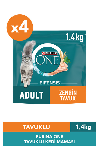 Purina One Tavuklu Yetişkin Kedi Maması 4x1,4 Kg