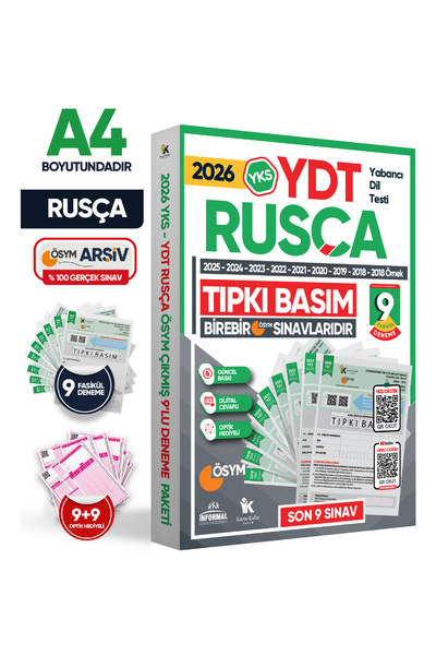 Karakutu Yayınları 2026 YKS YDT (Yabancı Dil Testi) RUSÇA ÖSYM Çıkmış Soru Tı...