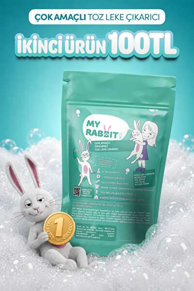 My Rabbit! Çamaşır Ve Yüzey Için Çok Amaçlı Oksijenli Toz Leke Çıkarıcı ve be...