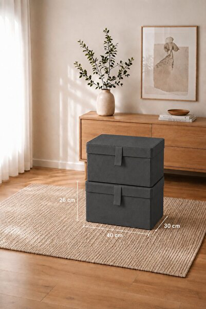 Helen's Home 2 Pieces Mini Storage Box with Supportive Lid - Clothing Storage...