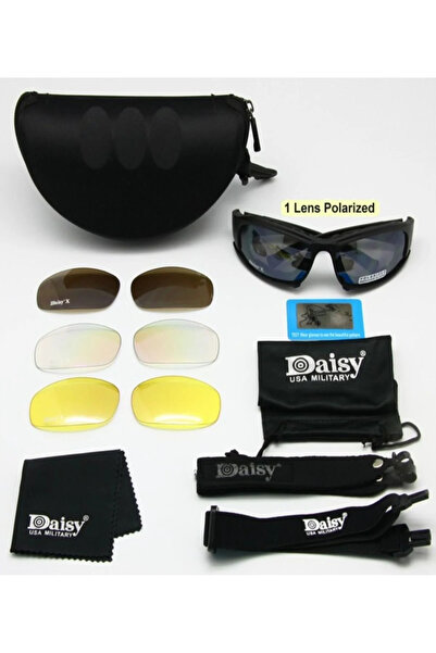 Daisy X7 Koruyucu 4 Lensli Polarize Taktikal Gözlük / Tactical Gözlük / Takti...