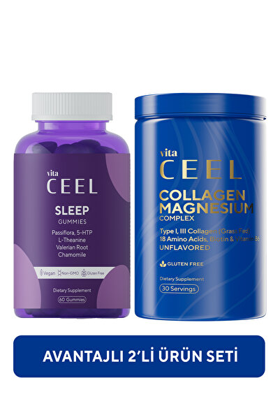VitaCeel 2 'li Uyku Vitamini Ve  Collagen Tip 1, 3 İçeren Magnezyum Complex