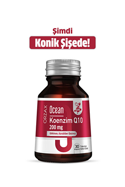 Orzax Ocean Koenzim Q10 200 mg Ubikinon + Karabiber Ekstresi 30 Kapsül