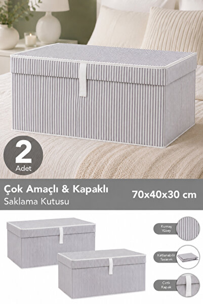 Meleni Home 2'li Kapaklı Çok Amaçlı Hurç Saklama Kutusu Organizer Mega Plus 7...