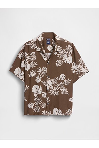 GAP SS RAYON BROWN FLORAL tbd XL