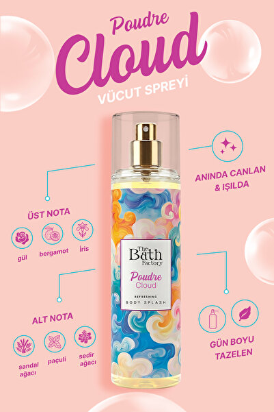 THE BATH FACTORY Poudre Cloud Vücut Spreyi 200 ml