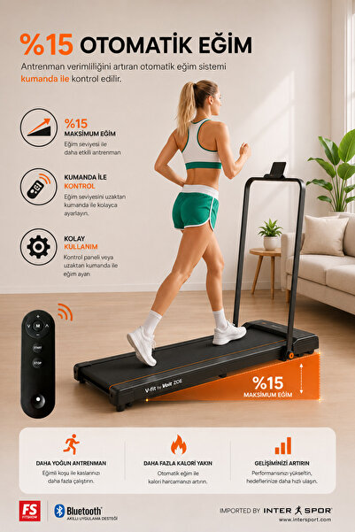 Voit Vfit By Zoe Otomatik Eğimli Uzaktan Kumandalı Bluetooth Uygulamalı Tutma Kollu Katlanabilir