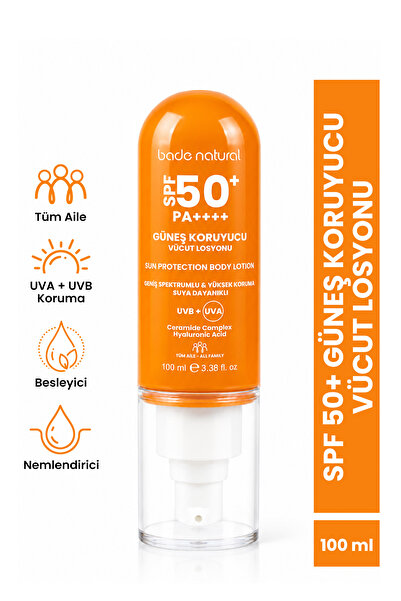 Bade Natural 50 SPF Güneş Koruyucu Vücut Losyonu 100 ml