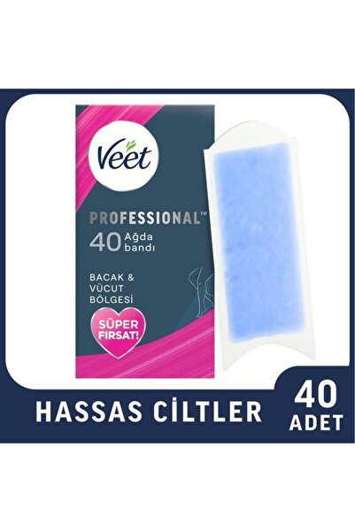 Veet Professional Ağda Bandı Hassas Ciltler İçin Bacak&Vücut Bölgesi Süper Fı...