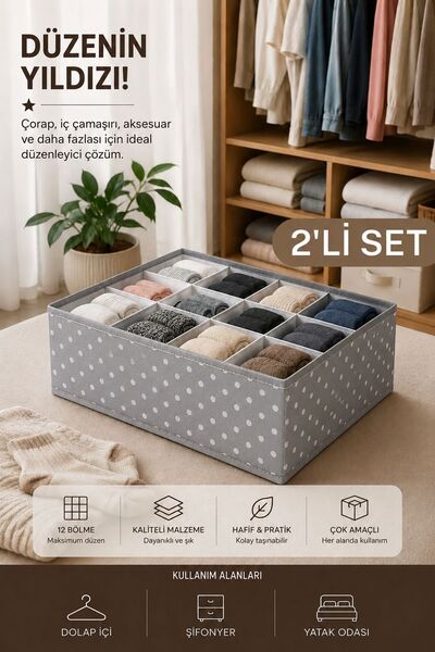 Helen's Home Set od 2 organizatora kutija sa 12 odjeljaka za dečiju sobu, orm...