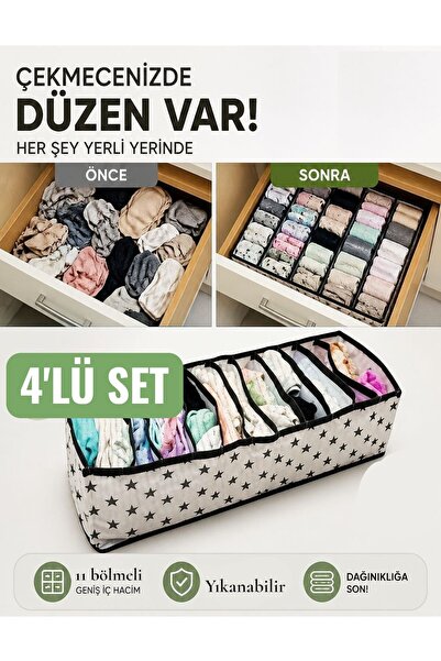 Helen's Home Set od 4 organizatora za gaće i donjeg veša sa 11 pregrada, harm...