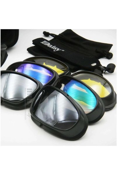 Mimozaavm Daisy X7 4 Lens Polarized Tactical Glasses Set Airsoft Outdoor Biker Protective Military Sports Goggle