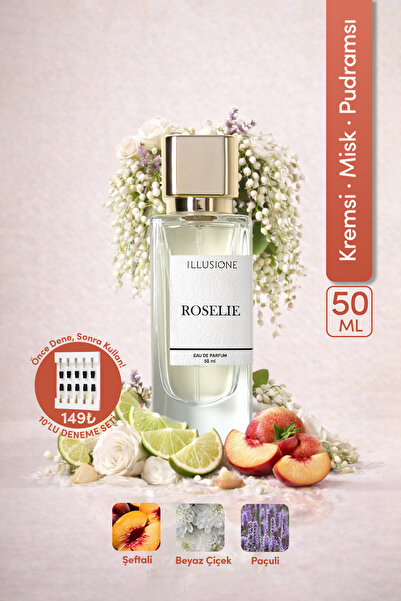 ILLUSIONE FRAGRANCE Roselie EDP Kadın Parfüm 50ml | Kremsi-Misk-Pudramsı | Şe...