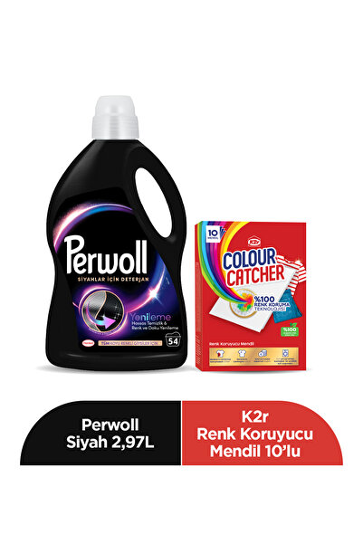 Perwoll Siyahlar Için Deterjan 2,97l K2r Renk Koruyucu Mendil 10'lu Çamaşır K...
