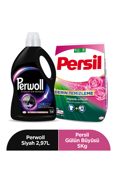 Perwoll 2,97l Siyah Deterjan Persil Gül Kokulu Toz 5kg X133 Renk Koruma Ve Te...
