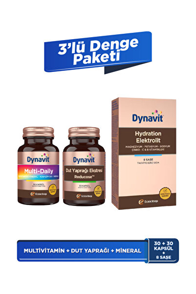 Dynavit MultiDaily + Dut Yaprağı Ekstresi + Hydration Elektrolit - 3’lü Denge...