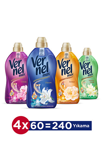 Vernel Max Konsantre Çamaşır Yumuşatıcısı 1440 ML 4'Lü SET