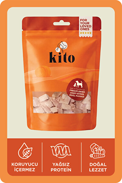 kito Freeze Dried Hindi Göğüs Kedi Ve Köpekler Için Ödül Maması Doğal, Gluten...