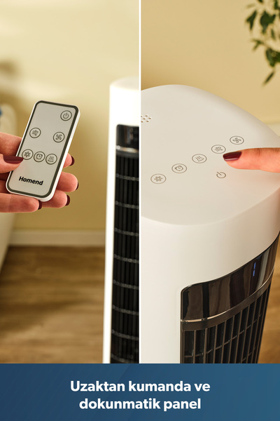 HOMEND Fanomen 9011H Uzaktan Kumandalı Soğuk Su & Buz Hazneli Kule Tipi Vantilatör 60W