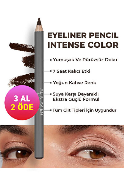 Alix Avien Suya Dayanıklı Yoğun Pigmentli Kremsi Kolay Sürüm Kahverengi Göz K...