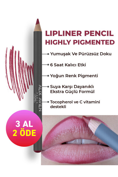 Alix Avien Uzun Süre Kalıcı Dağılma Yapmayan Nemlendirici Dudak Kalemi - Lipl...