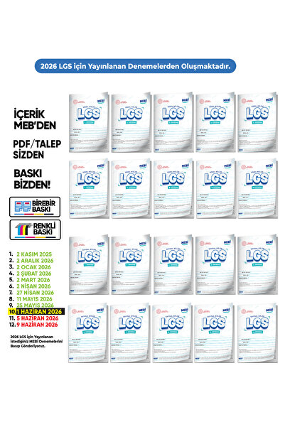 Karakutu Yayınları 2026 LGS 8.Sınıf MEBi ONLİNE 1.2.3.4.5.6.7.8.9.10.Deneme T...