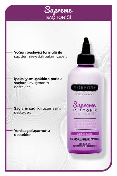 Morfose Supreme Vegan Kolajen İçeren Saç Toniği 300 ml - Dökülme Karşıtı