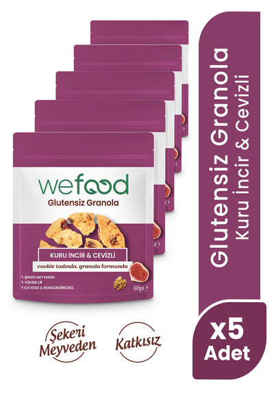 Wefood Glutensiz Granola Kuru İncir & Cevizli 60 gr 5'li