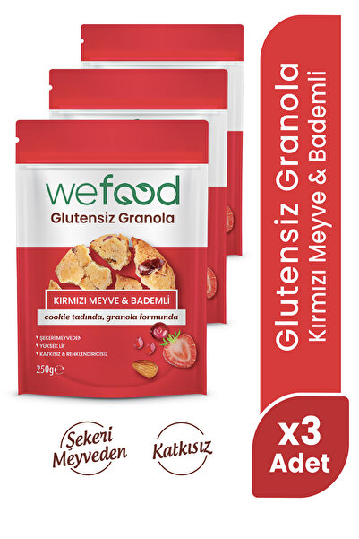 Wefood Glutensiz Granola Kırmızı Meyve & Bademli 250 gr 3'lü
